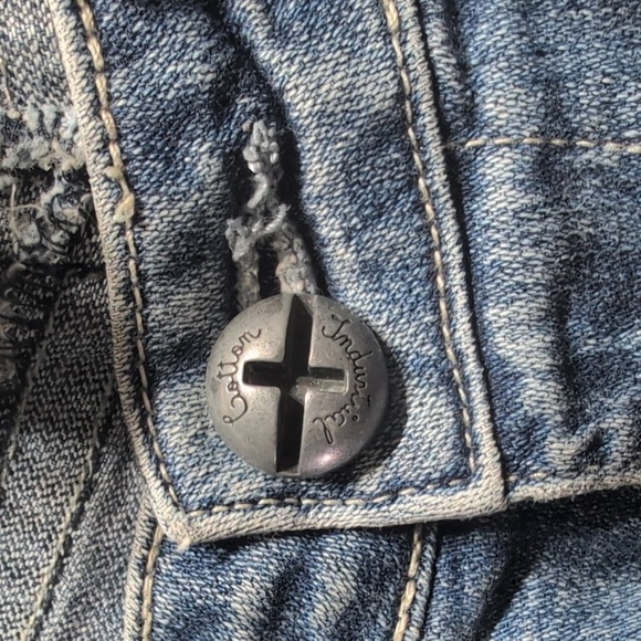 Industrial Cotton Jeans Size 7 Flare Embroidered Pocket - Picture 6 of 12
